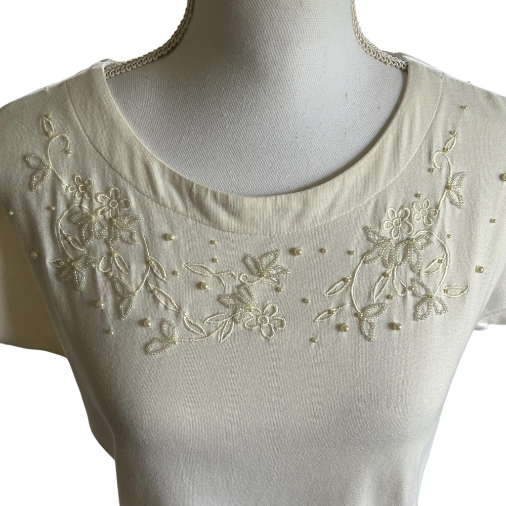 Vintage Beaded Embroidered Crystal-Kobe Cotton Top